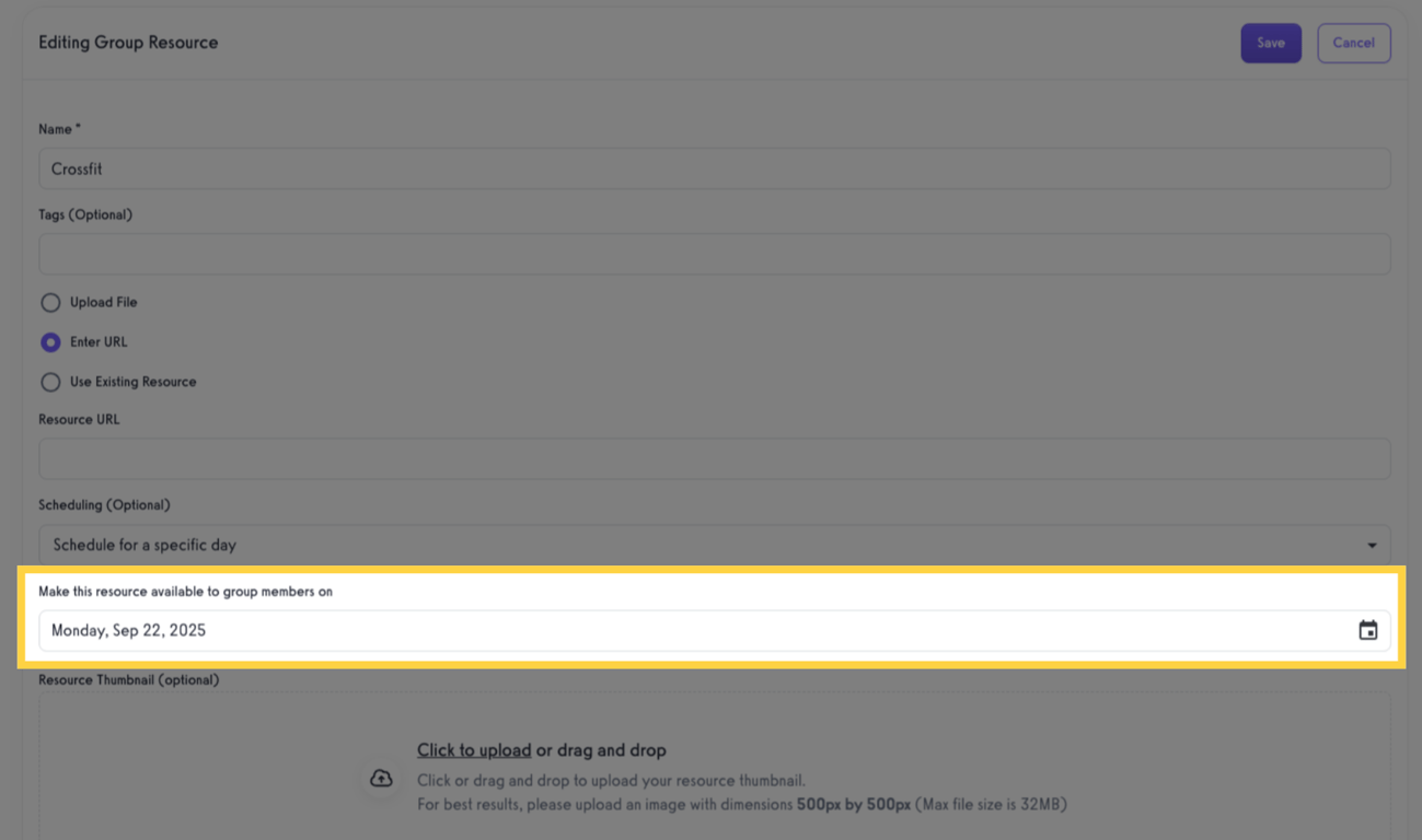 Click the 'Calendar' icon to choose a date