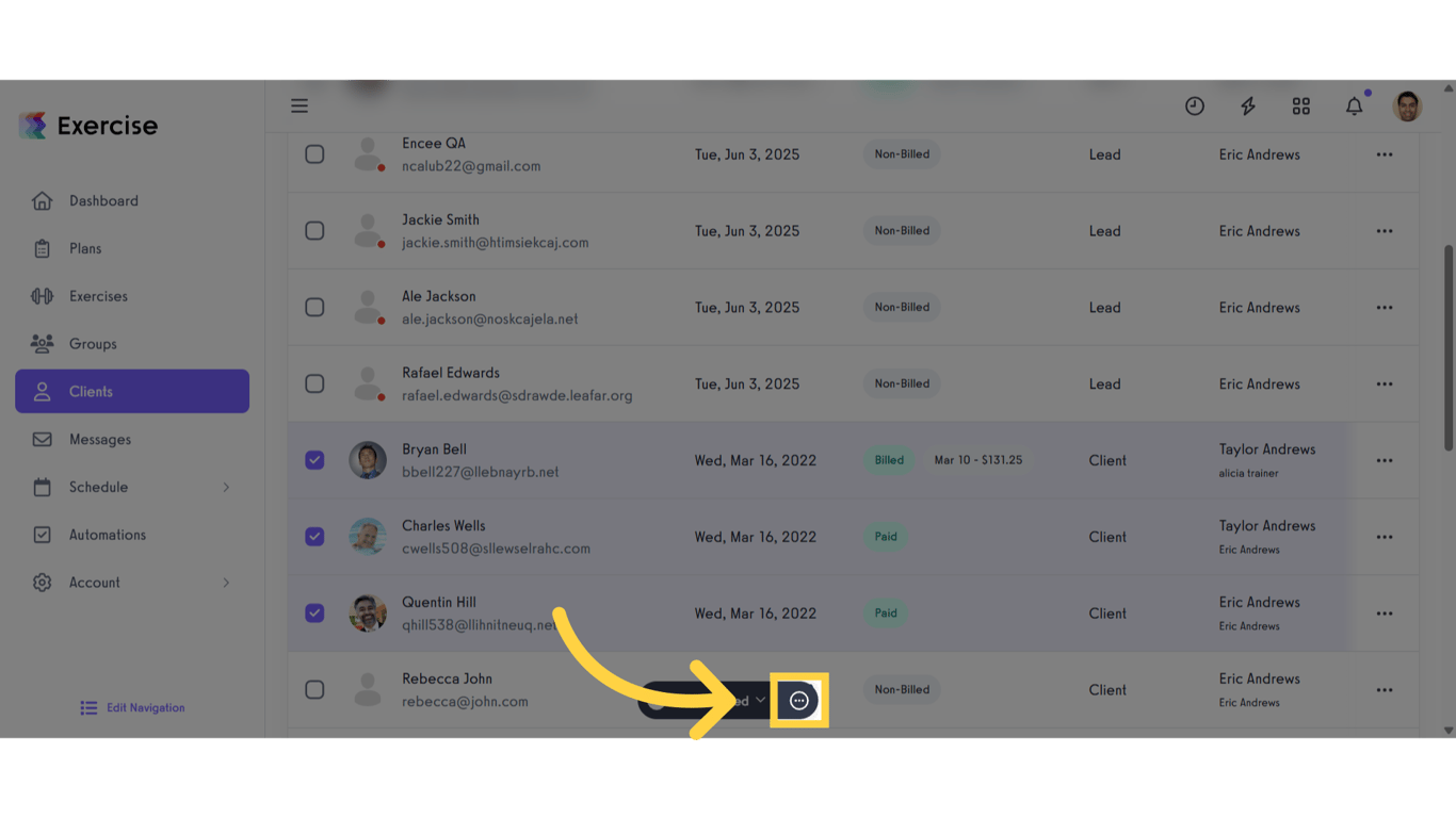 Click the three-dot menu
