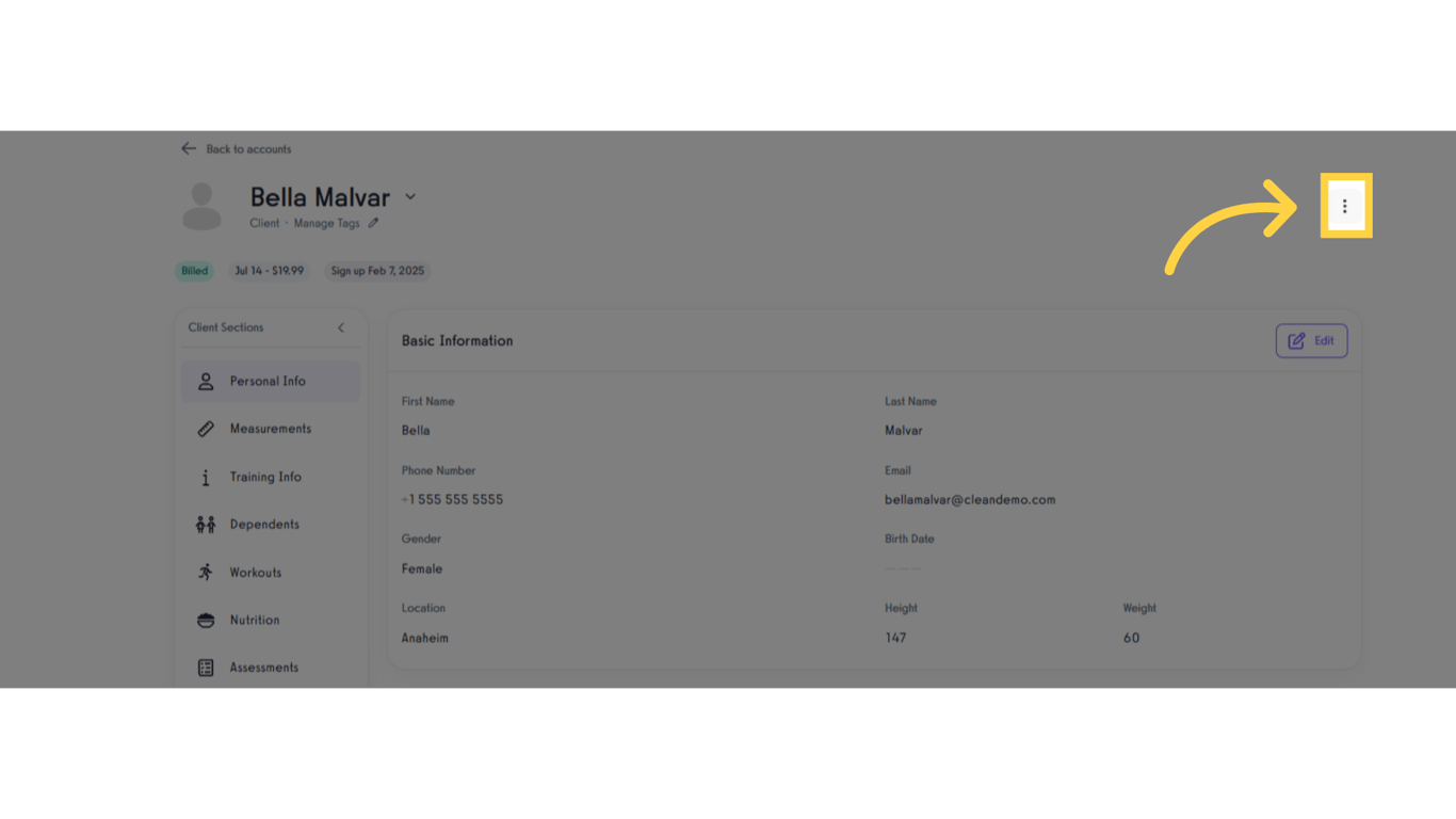 Select triple horizontal dot.