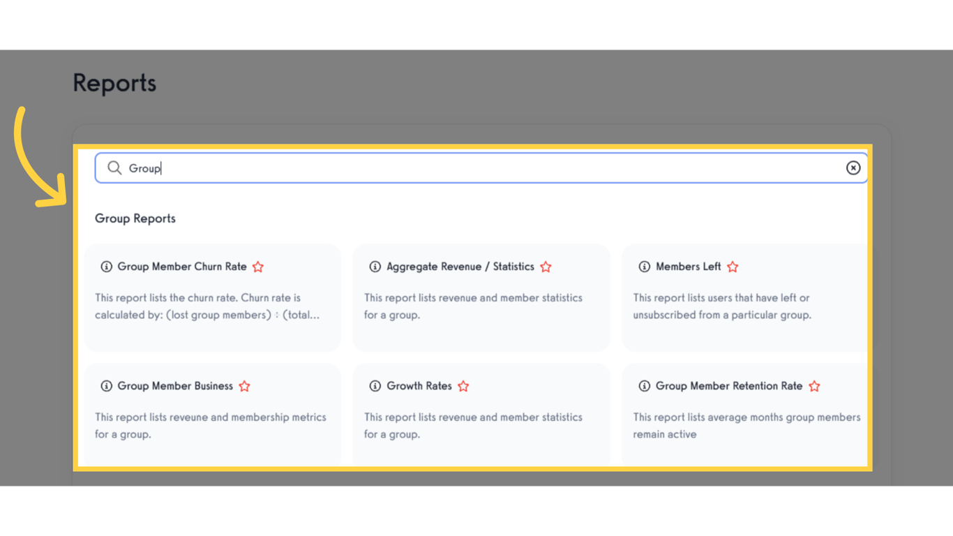 View 'Group Reports'.