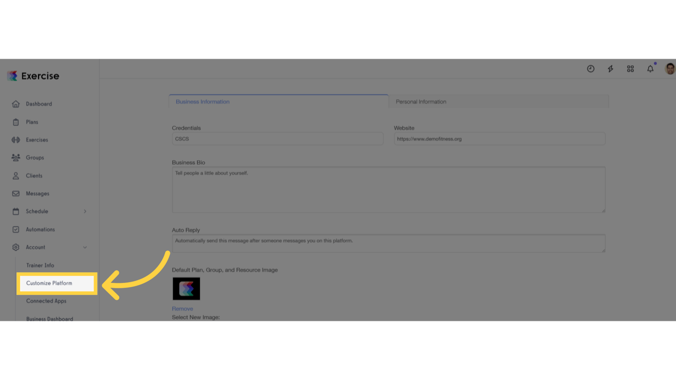 Click 'Customize Platform'.
