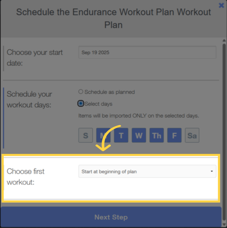 Choose the first workout.