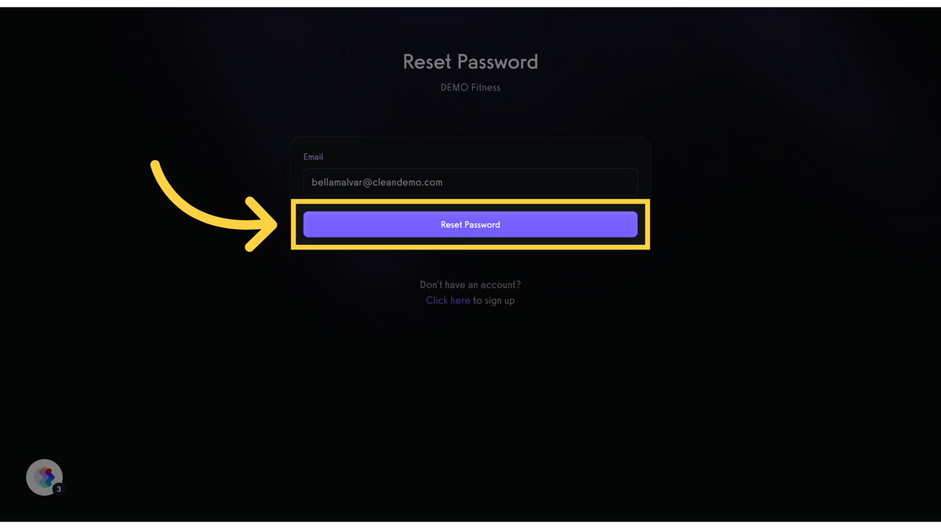Click 'Reset Password'