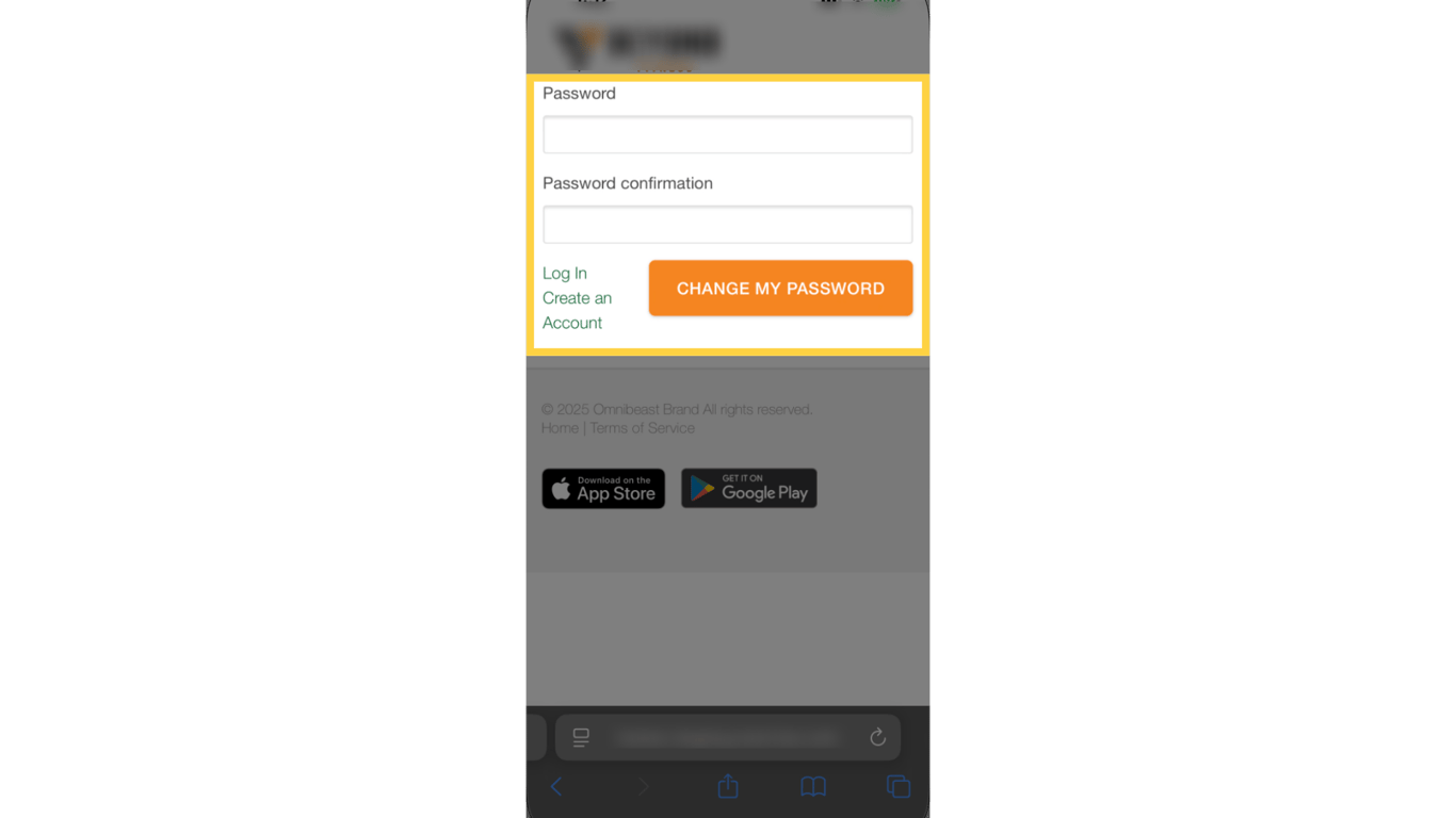 Set up your new password.