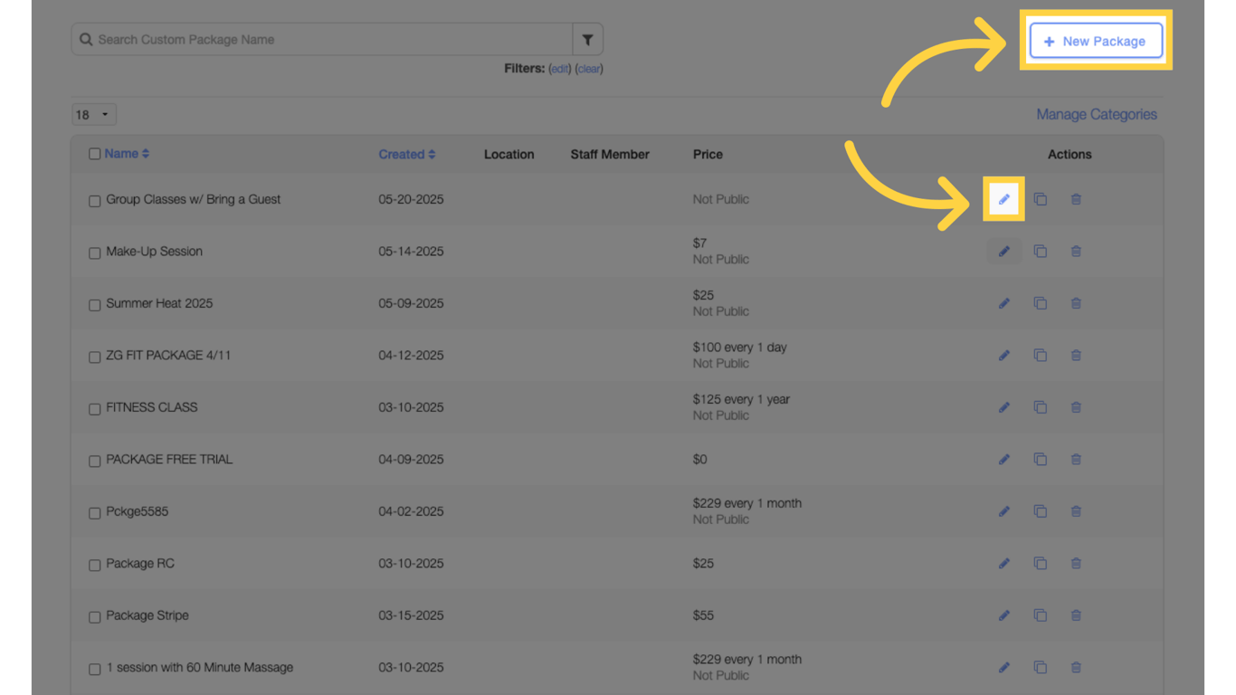 Create or edit a package.