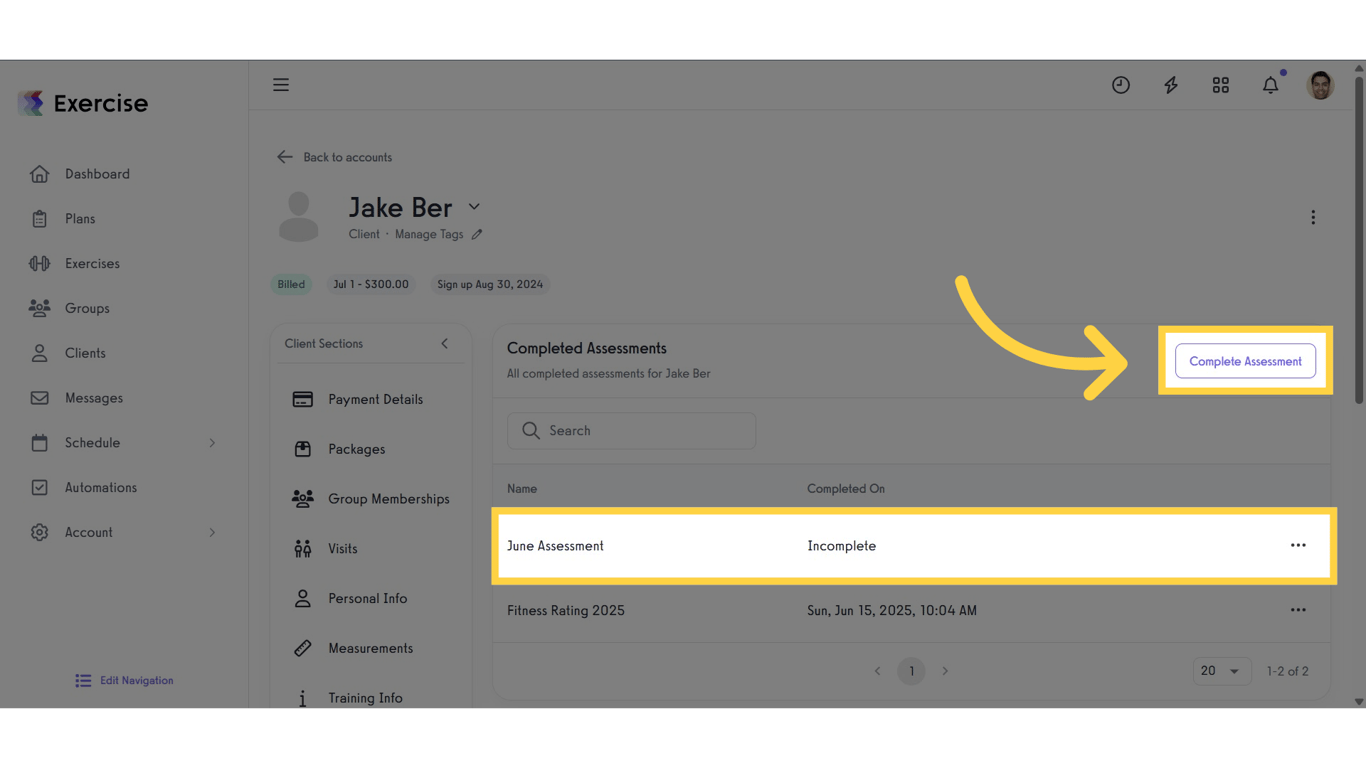 Click 'Complete Assessment.'