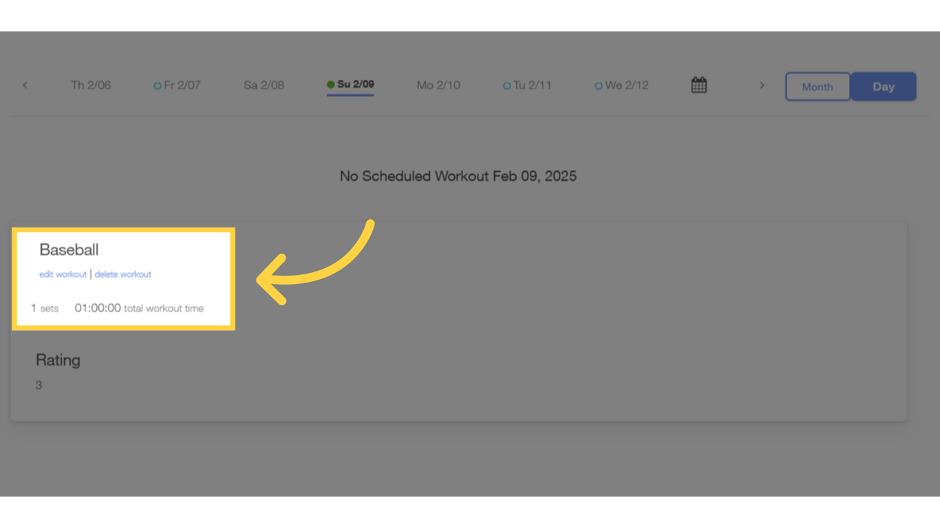 Your client's synced activity will be recorded like a workout or exercise.