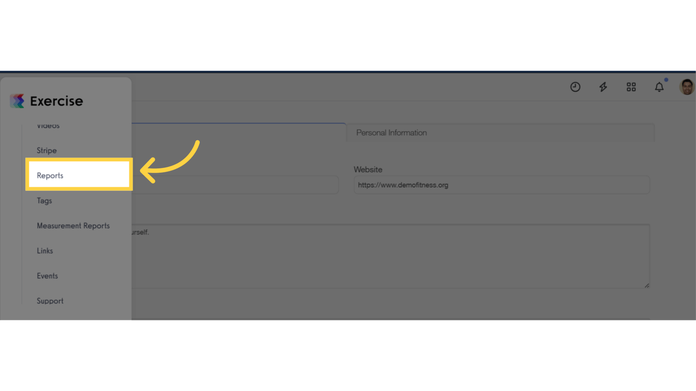 Click 'Reports'.