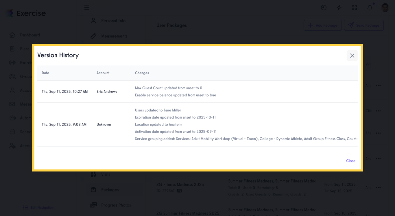 Review version history