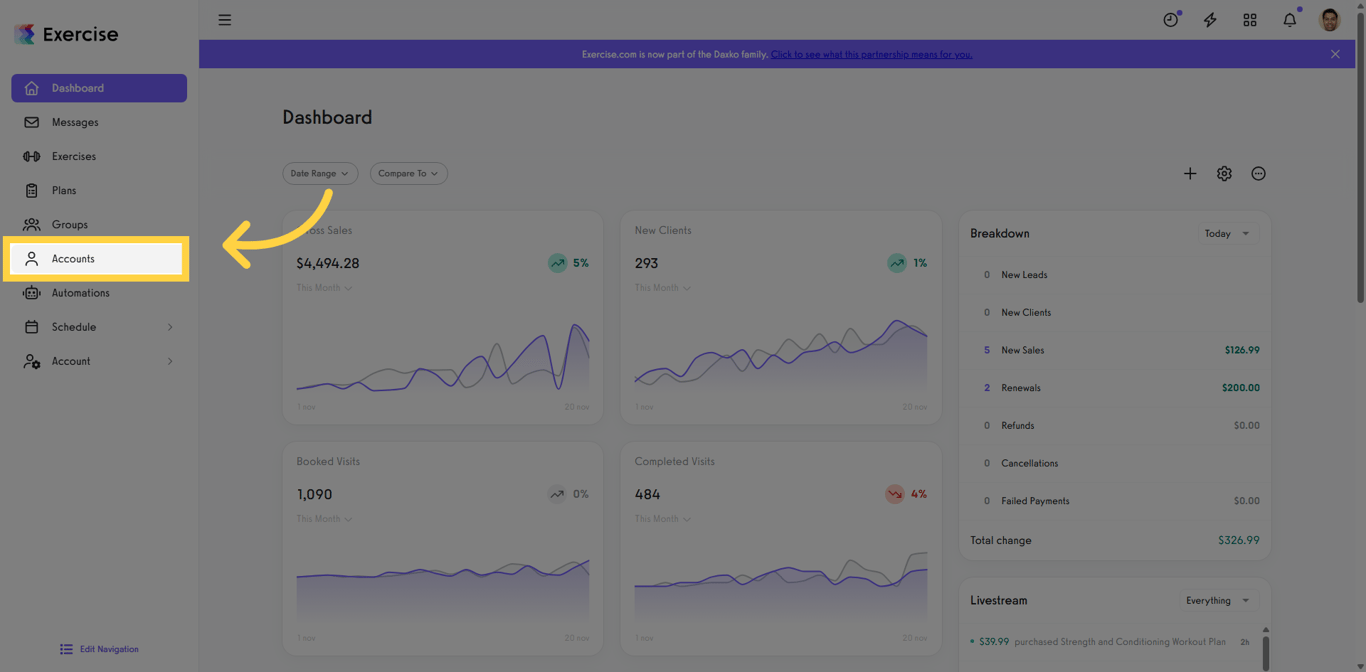Open Accounts Section