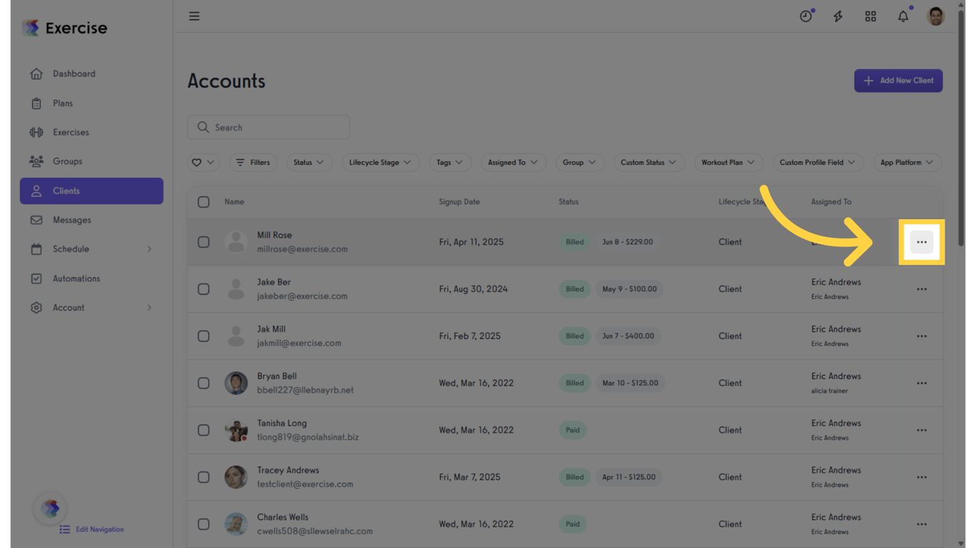 Click more 'Actions' icon.