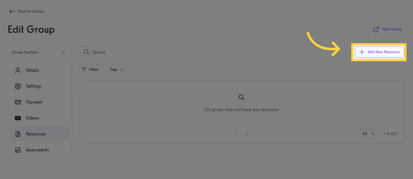 Click 'Add New Resource'