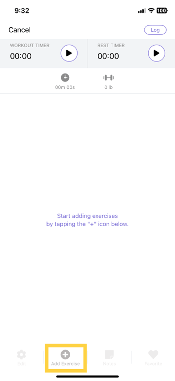 Tap 'Add Exercise'