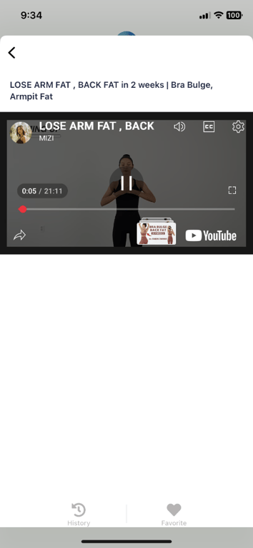Exercise details page with video and instructions