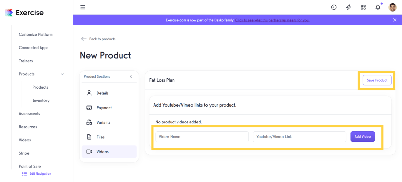 Add Product Videos
