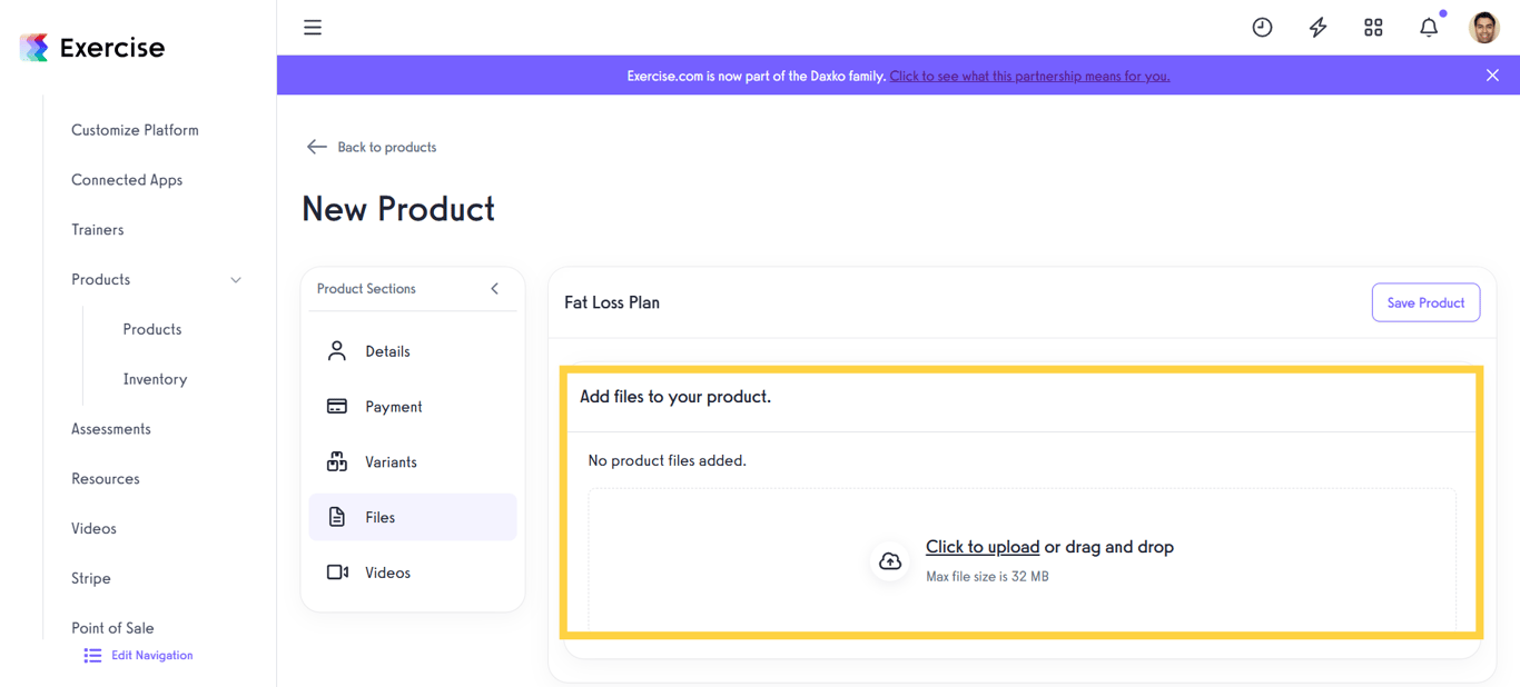 Upload Product Files
