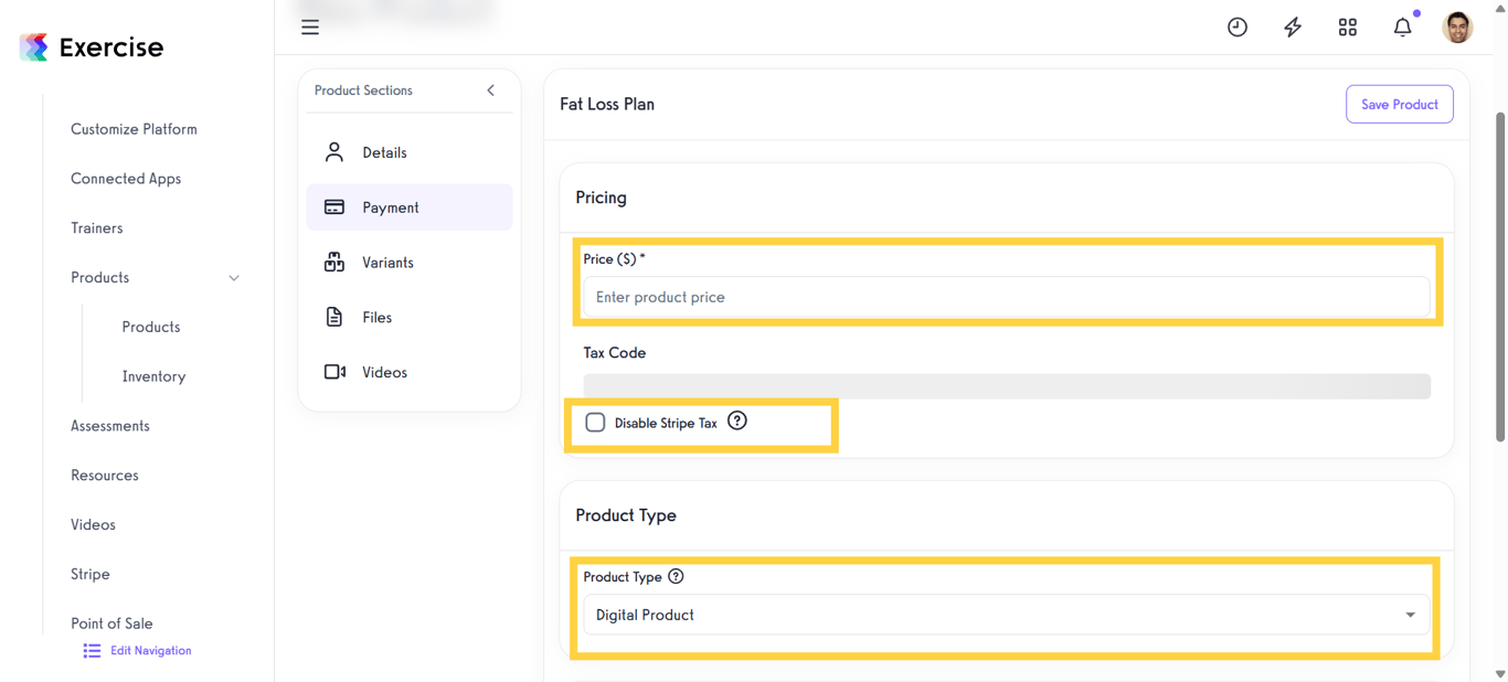 Configure Product Payment