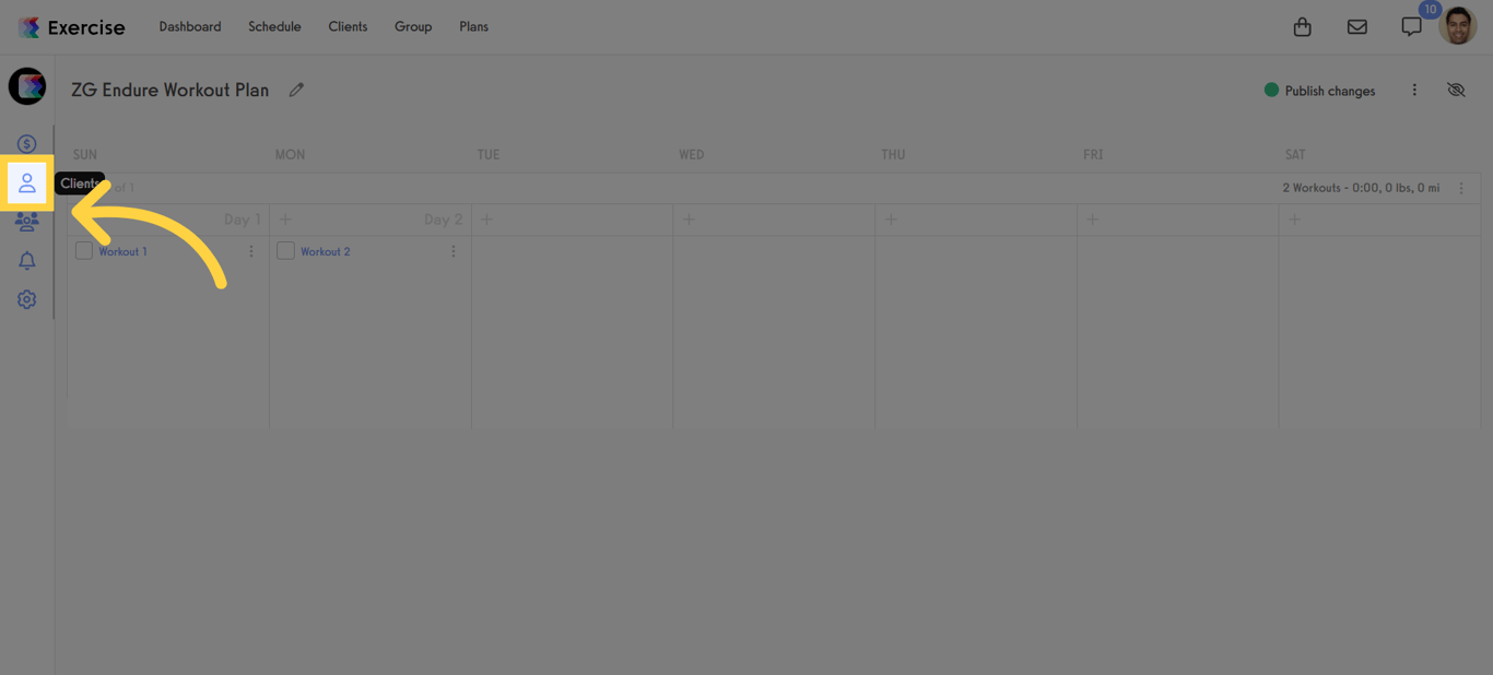 Click the Clients Icon