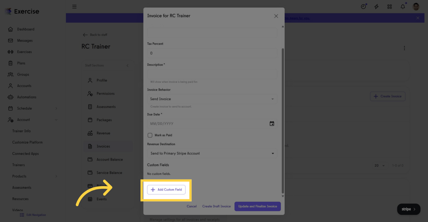 Add any custom fields