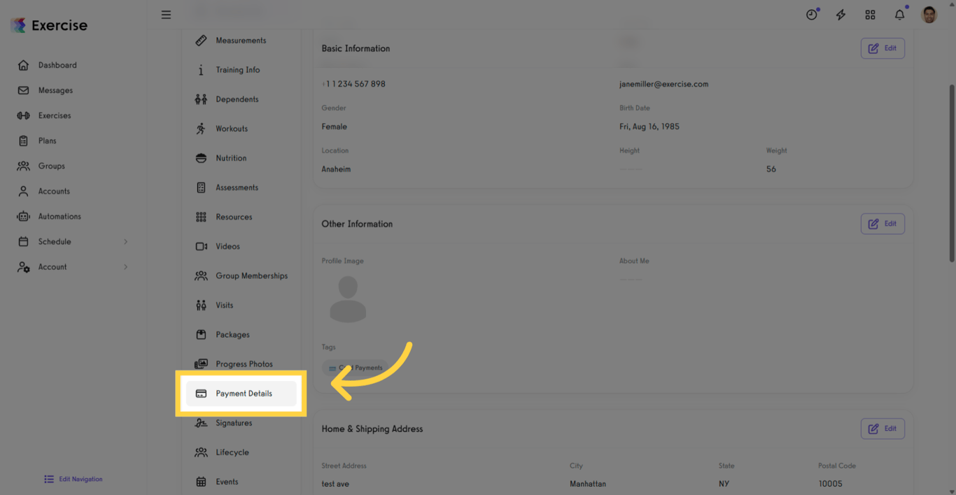 Open Payment Details