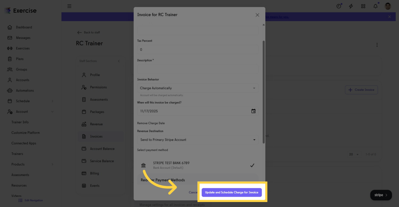 Finalize invoice when charging automatically