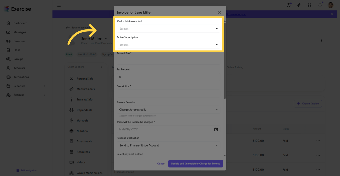 Specify what this invoice is for