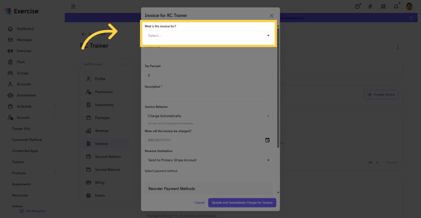 Specify what this invoice is for