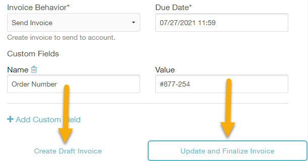 save or finalize and send this invoice