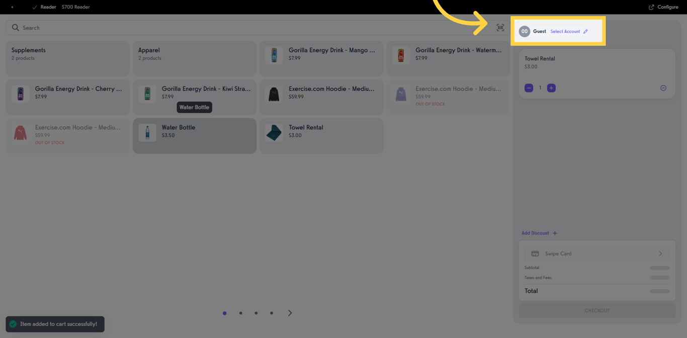 Continue as a guest in the POS or kiosk.