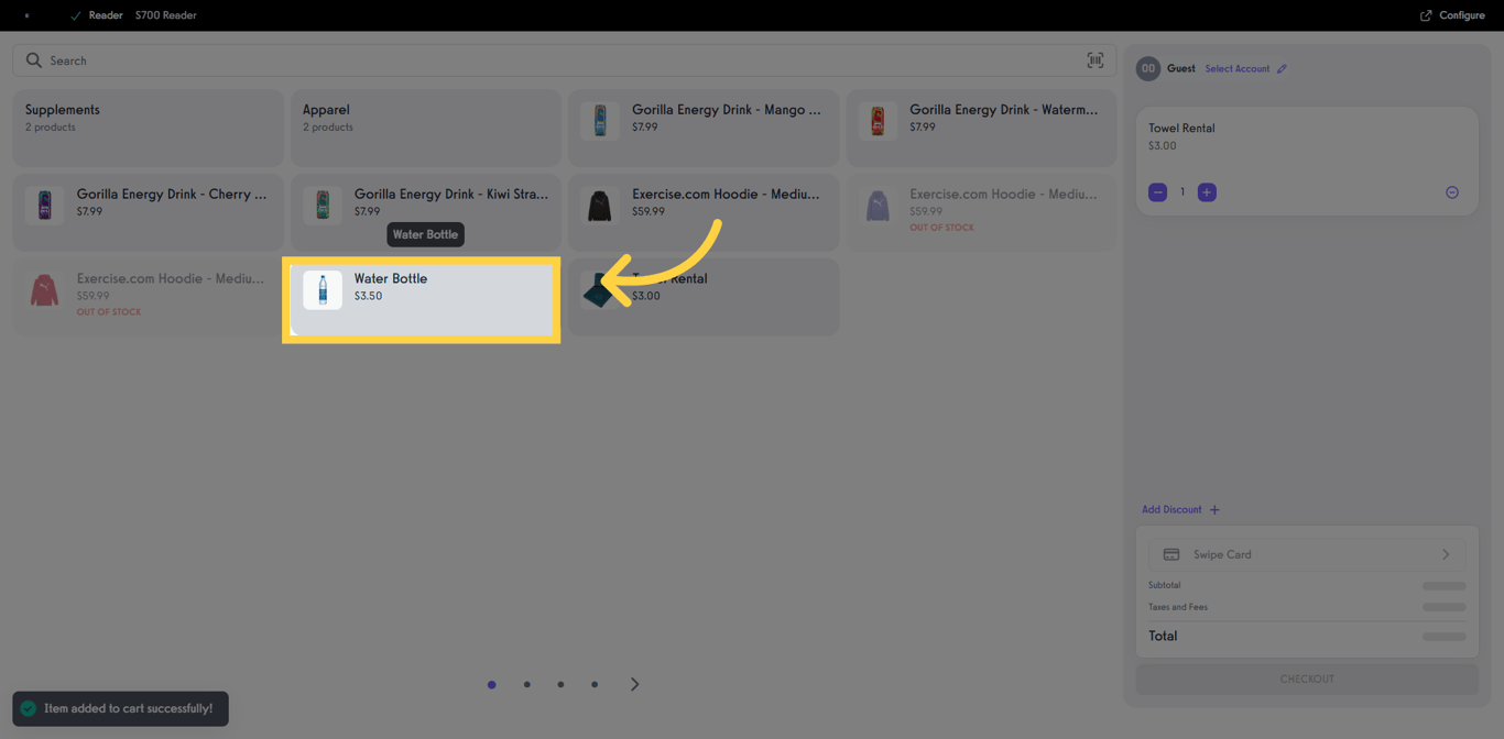 Select the products to include in the purchase.