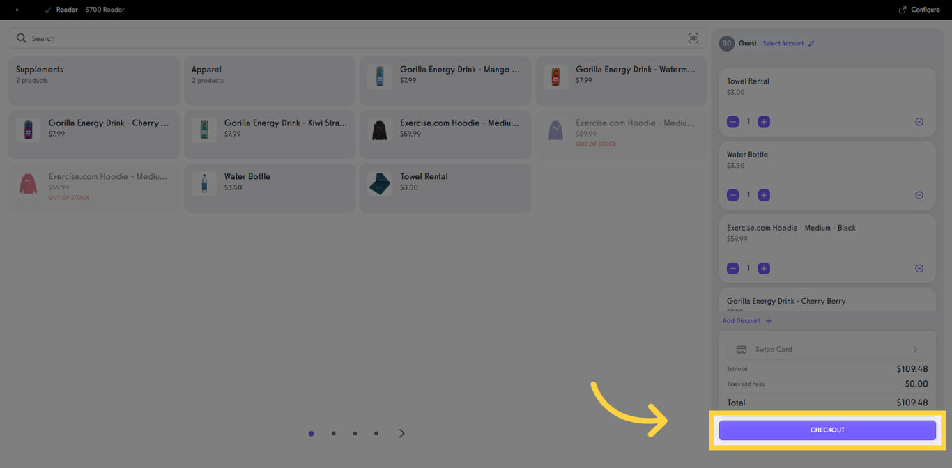 Click Checkout to complete the purchase.
