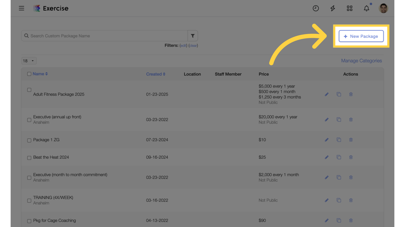 Create or edit a package