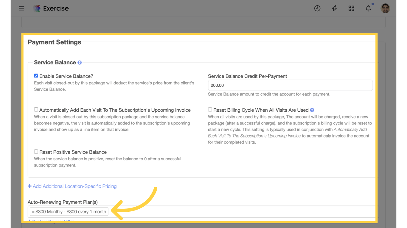 Subscription-based package options