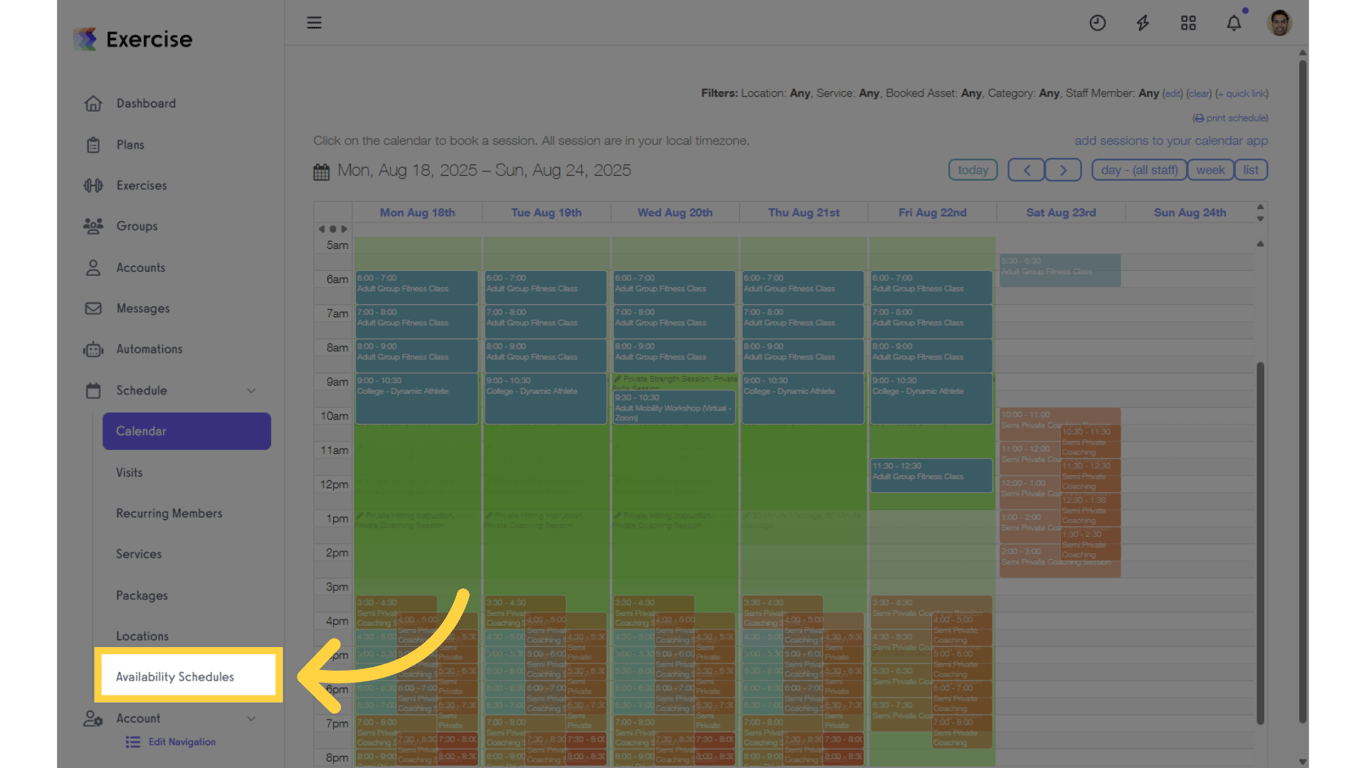 Availability Schedules