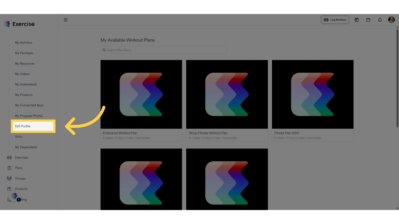 Click 'Edit Profile'