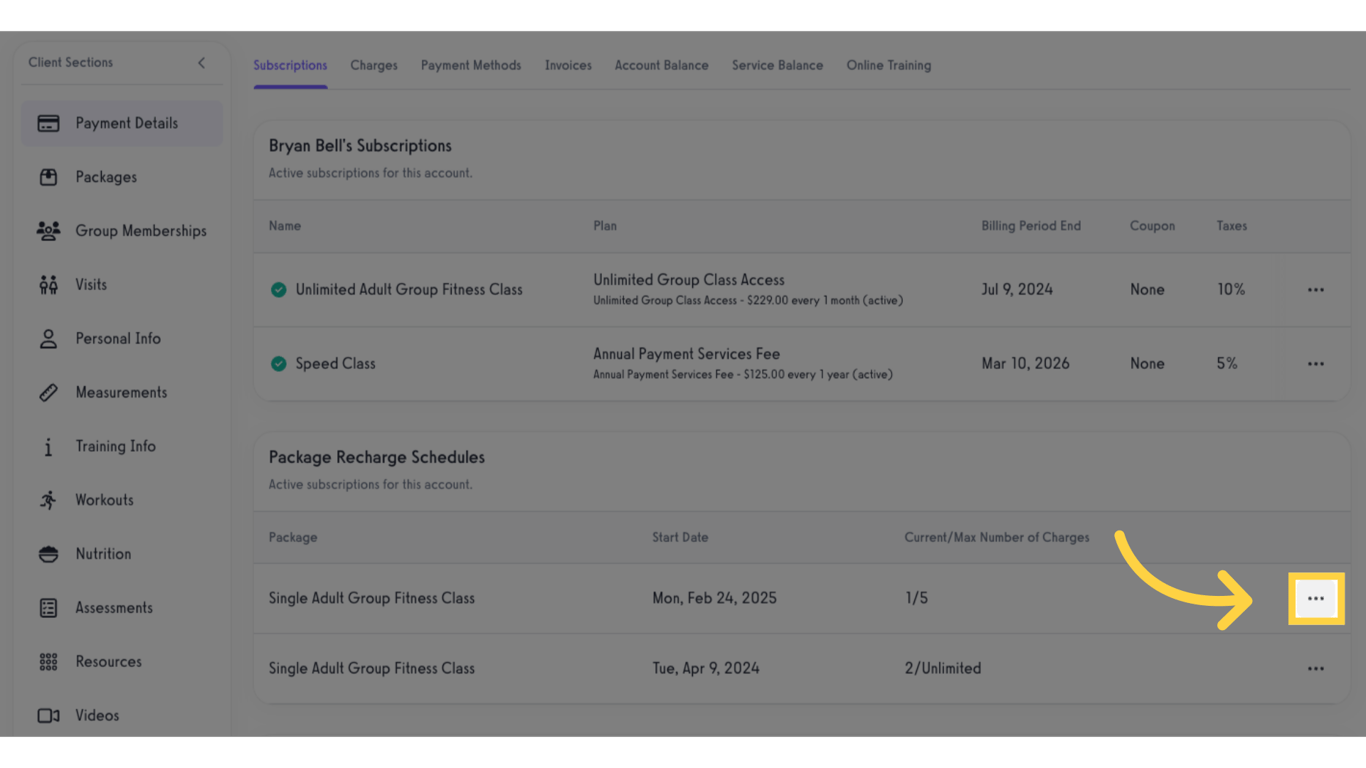 Option 2 Step 4: Select a package to edit.