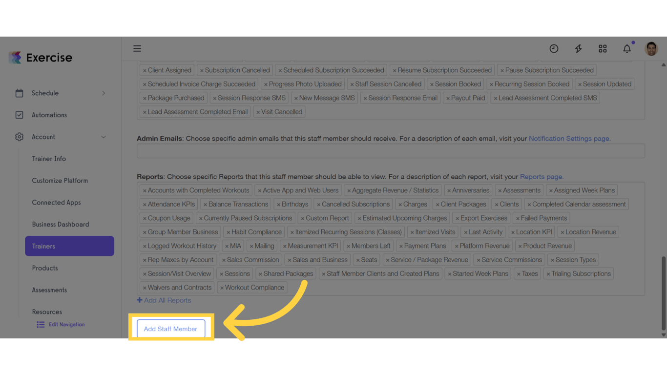 Click 'Add Staff Member'