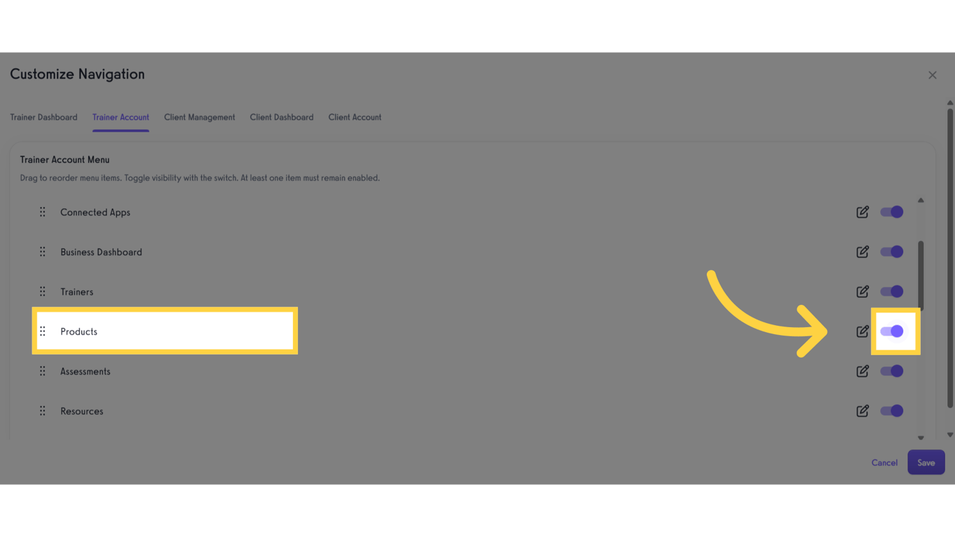 Toggle off Product Tab