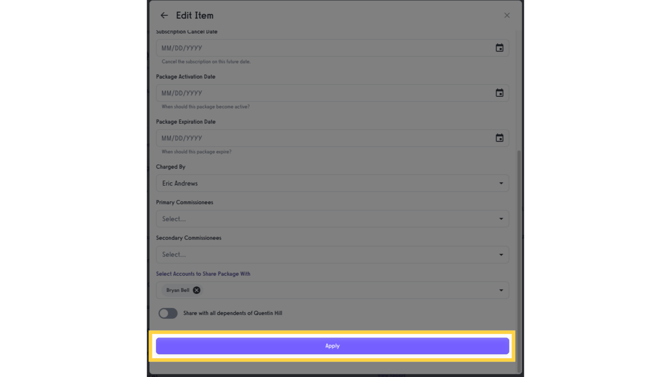 Option 1 Step 9: Click 'Apply' button.