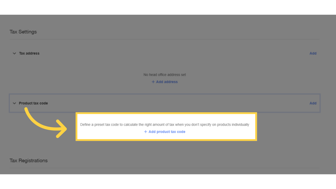 Set your product tax code.