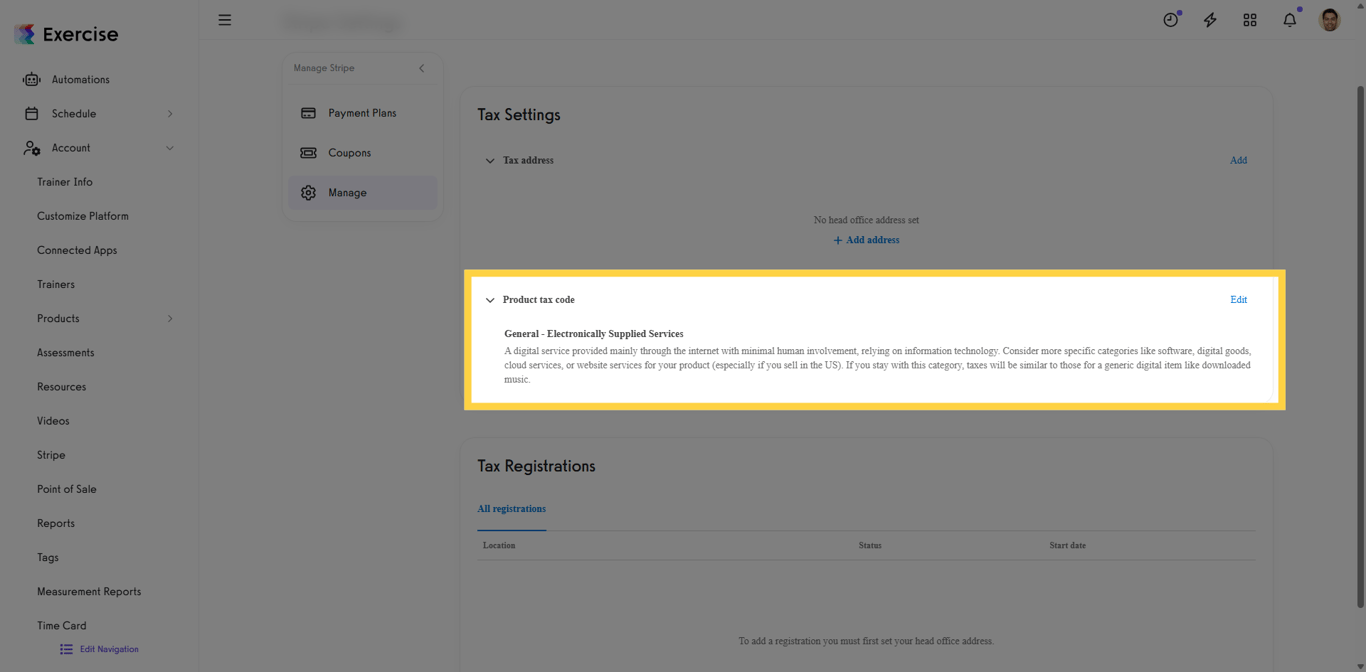 Set your product tax code