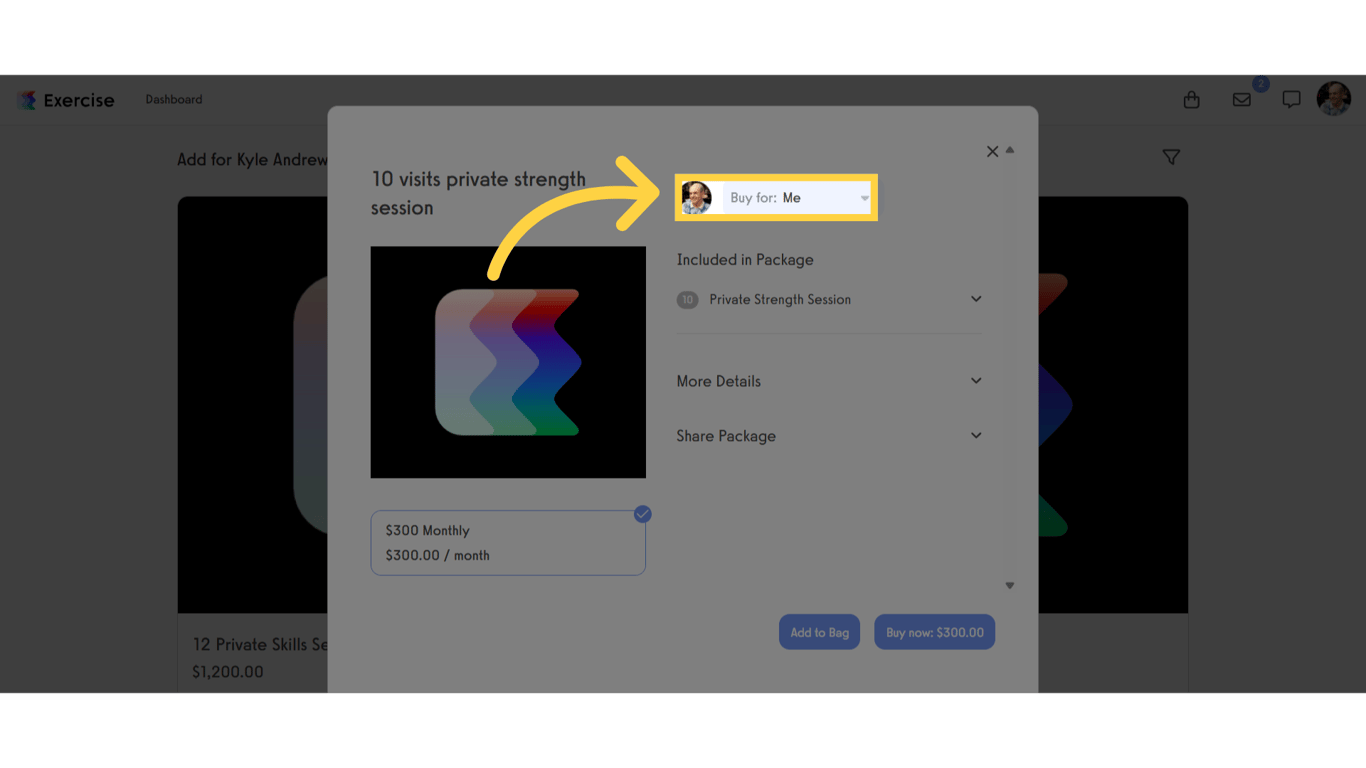 Click on the “Buy For” drop-down