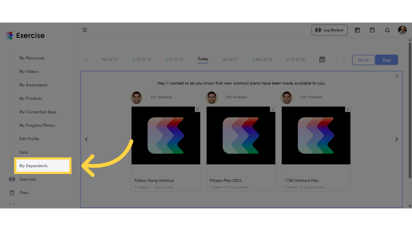 Click 'My Dependents'