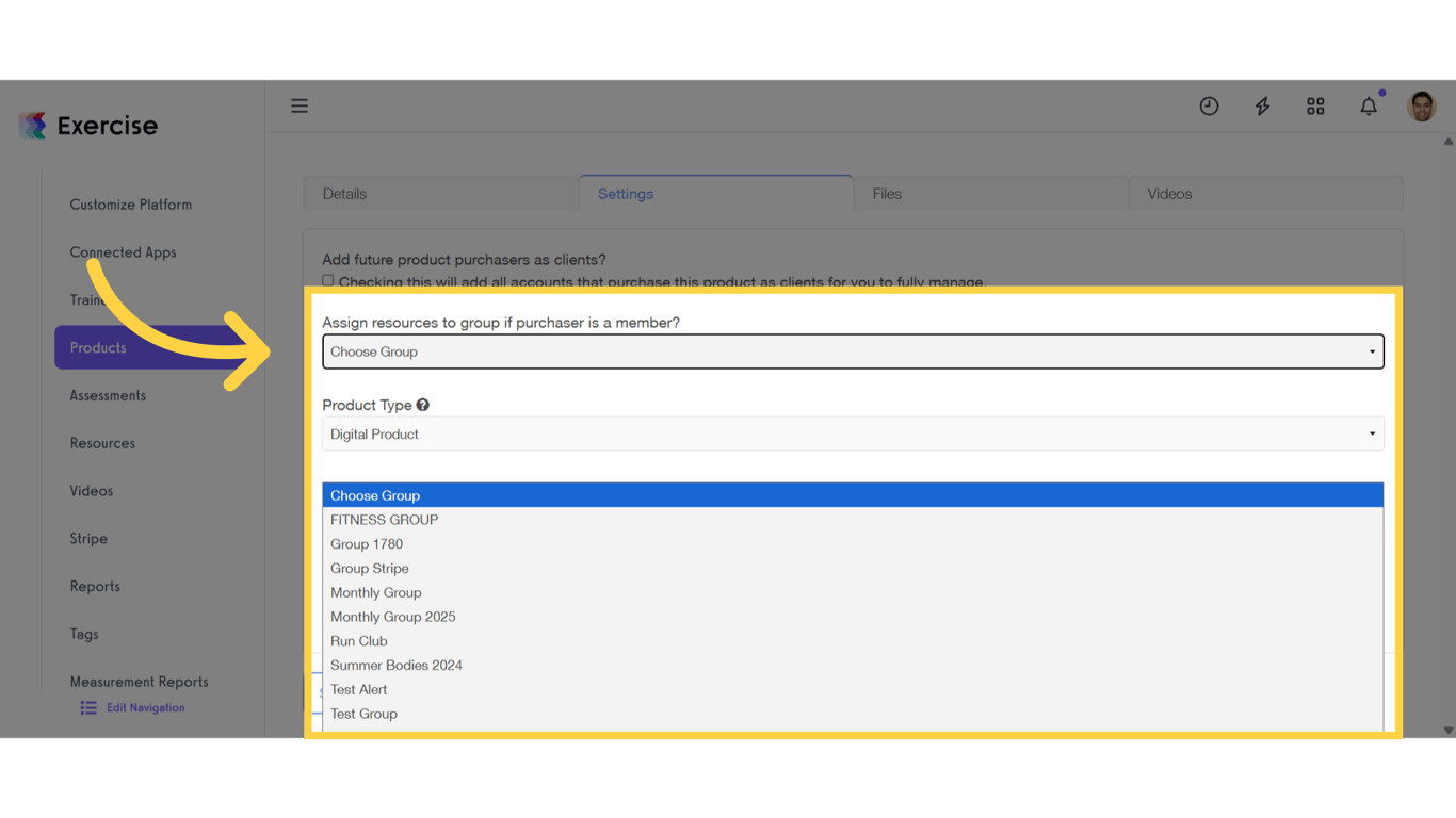 Assign resources to group if purchaser is a member