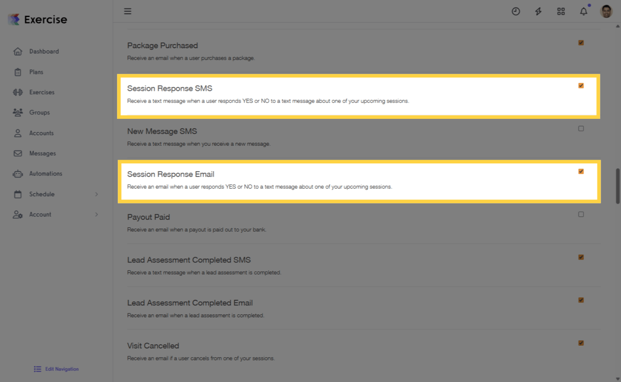 Enabe Notification Settings