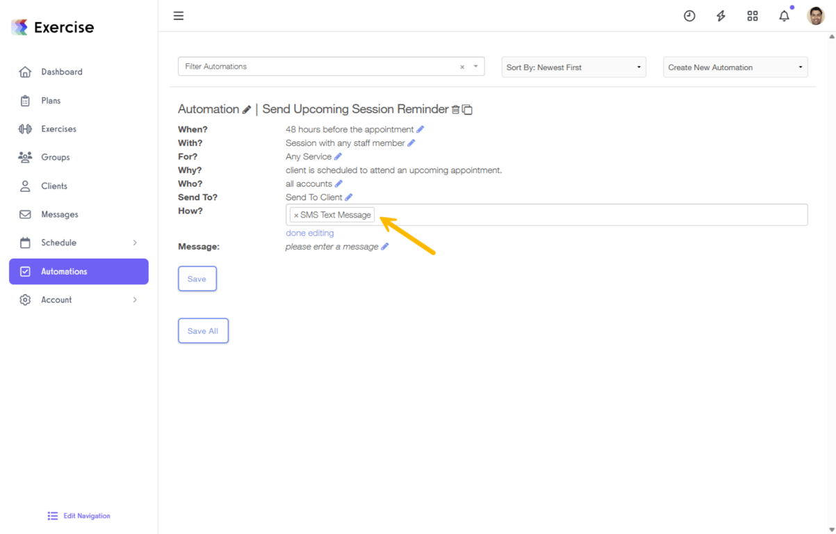 Set your notification method.