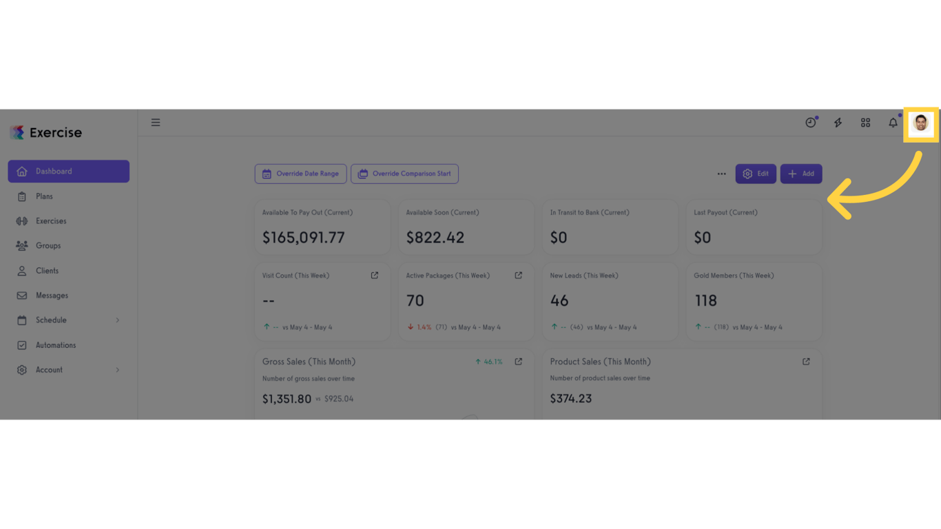 Click on your profile.