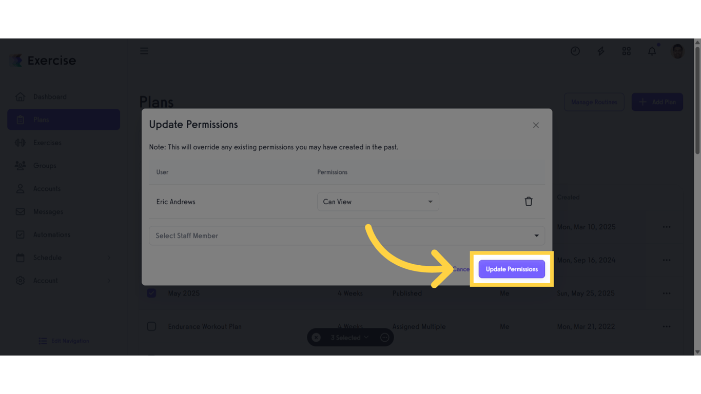 Click 'Update Permissions'