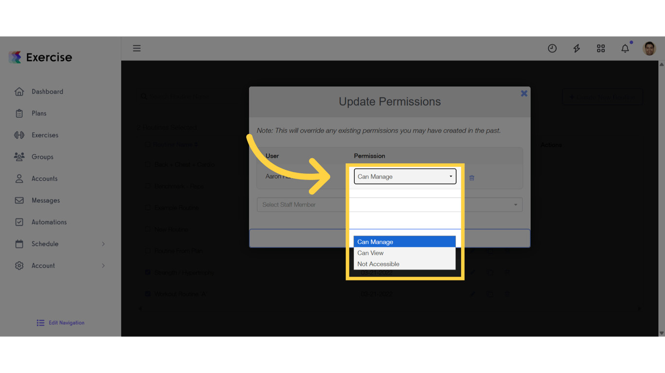 Select Permissions in Routines