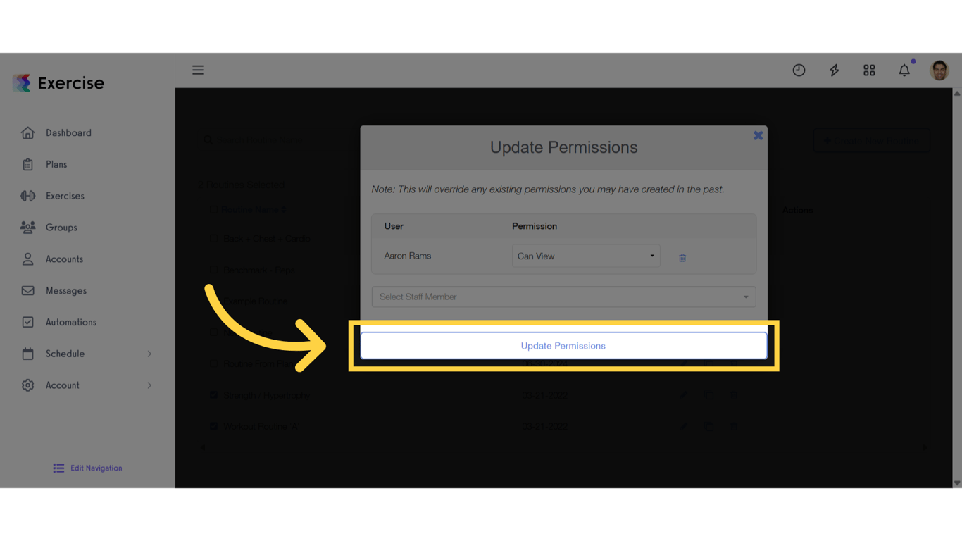 Click 'Update Permissions'